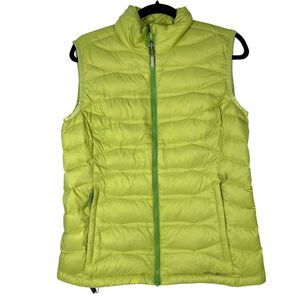 Eddie Bauer Green Quilted Down Packable Vest Women's Size Medium